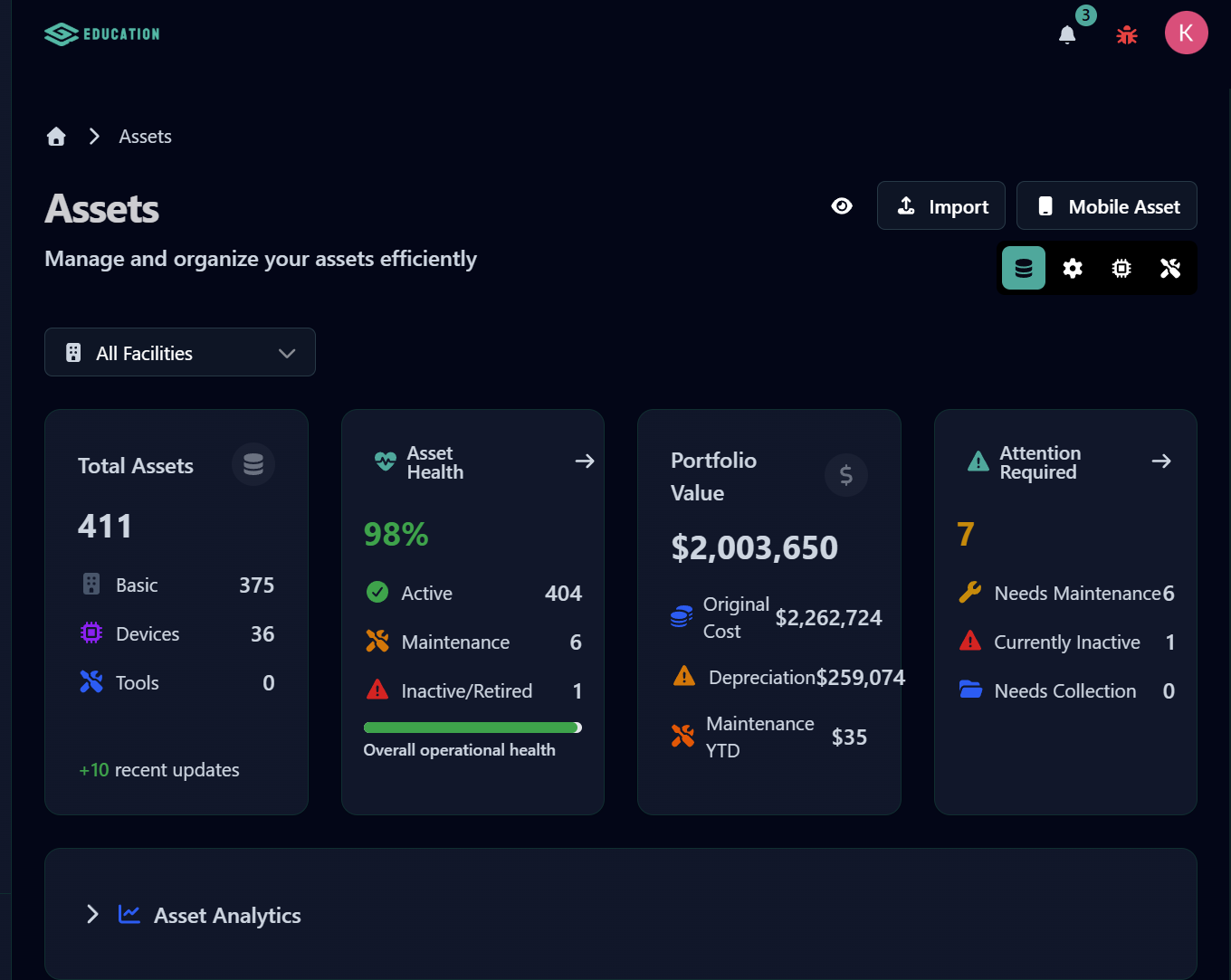 Asset Management in Gridbase