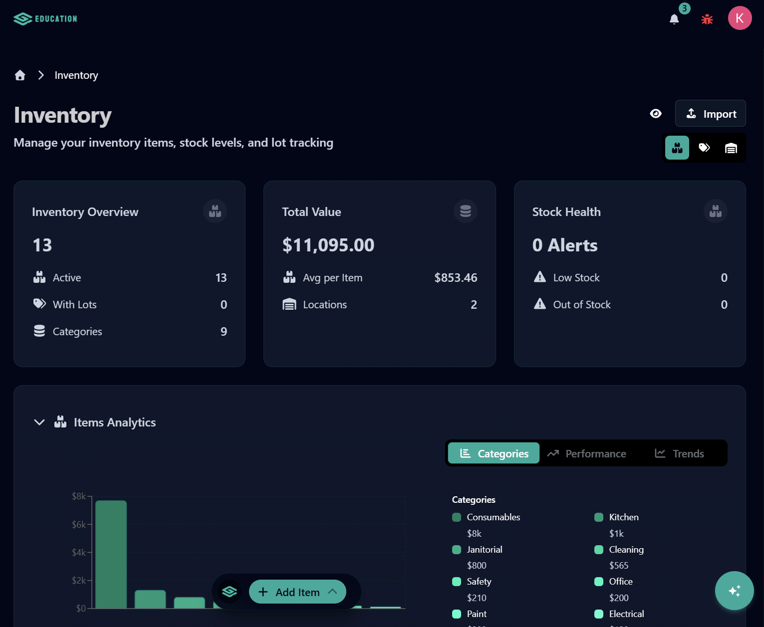 Inventory in Gridbase